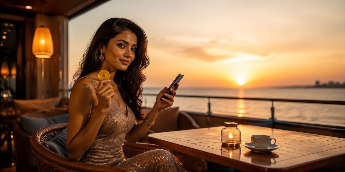 Young Indian man enjoying mobile betting at home