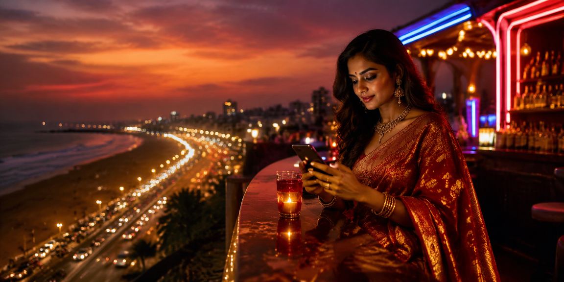 VIP enjoying IPL night match on mobile device